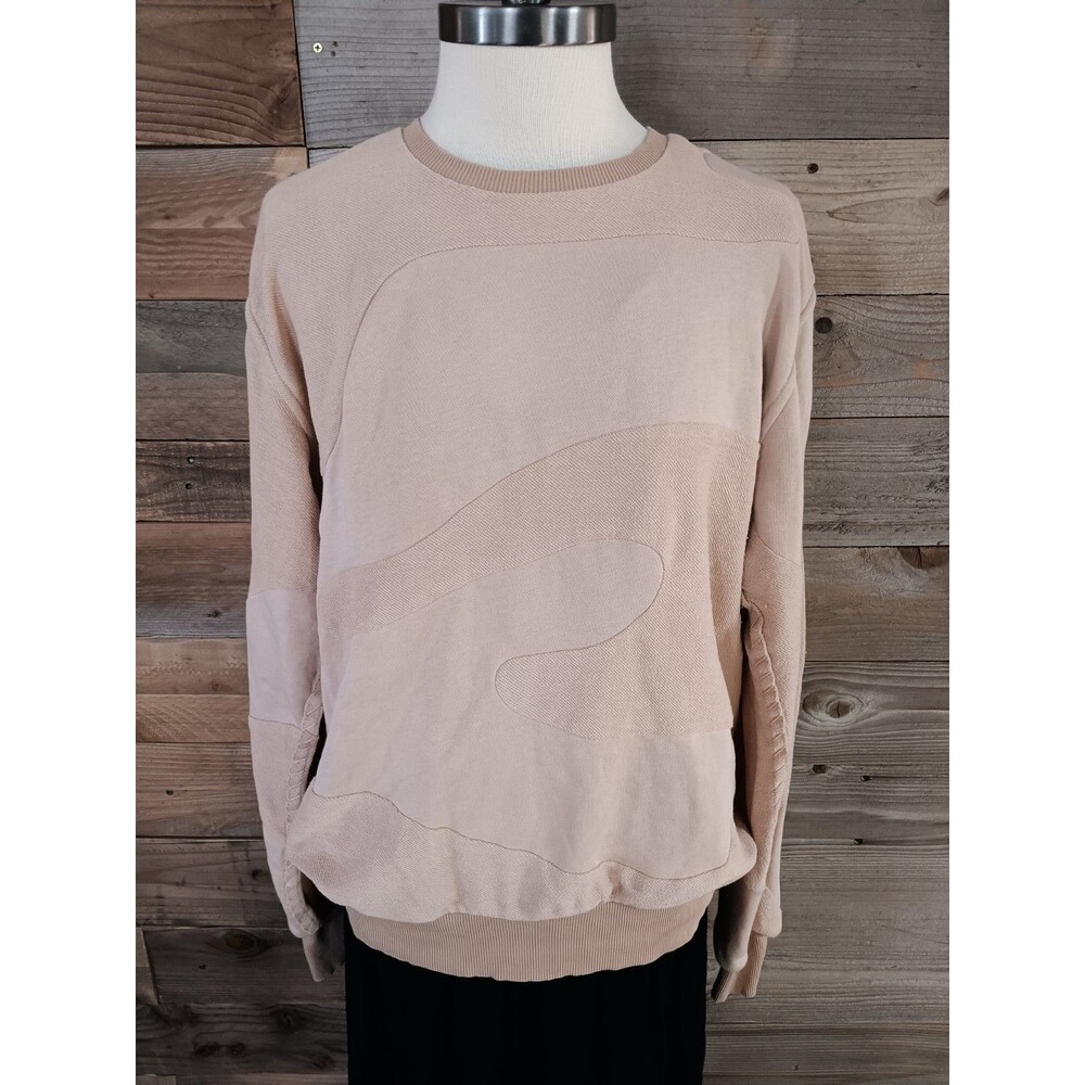 ONE 432 Wavy Paneled Crewneck HandMade in Pakistan Sustainable Handstitched EUC